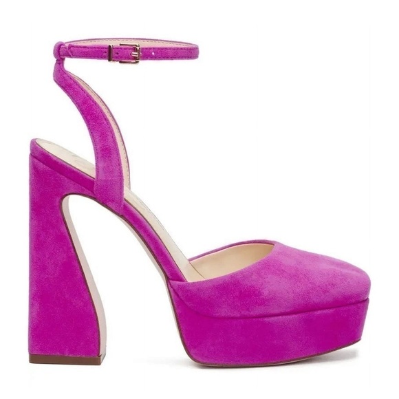 Jessica Simpson Deirae Suede Ankle Strap Platform Pump in Orchid - Picture 4 of 16